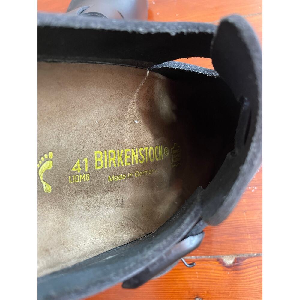 Birkenstock London Black Leather Clogs Shoes EU 41 US M8 W10 Regular Germany - Picture 4 of 8
